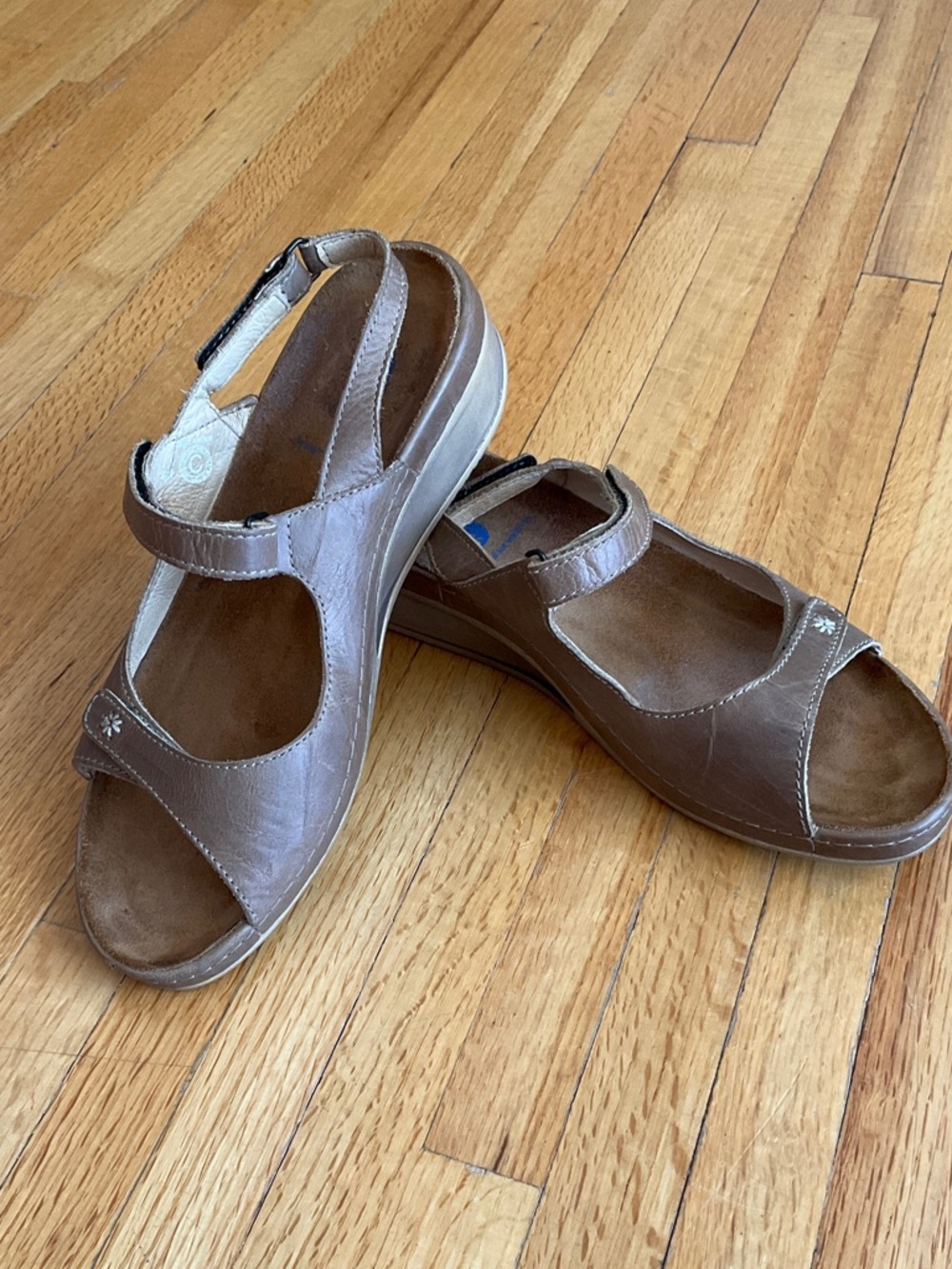 Wolky Jewel Women's Taupe Leather Slingback Sandals 41